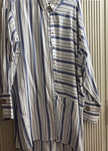 Mavi Çizgili Uzun Kollu gömlek - Görsel 2