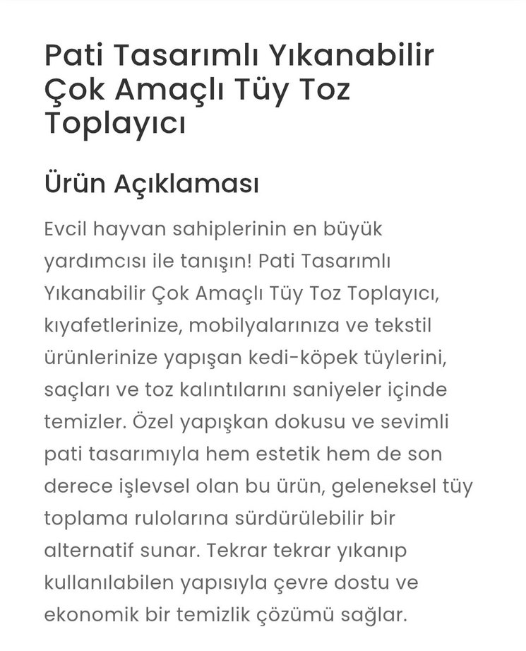 pati tasarımlı Tüy/Toz Toplama Silikonlu yıkanabilir. - Görsel 2