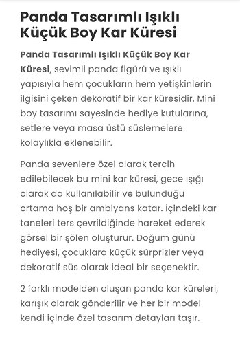 Renkli Panda Temalı Kar Küresi Biblo - Görsel 3