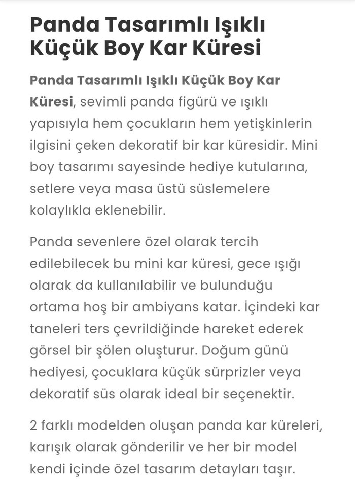 Renkli Panda Temalı Kar Küresi Biblo - Görsel 3