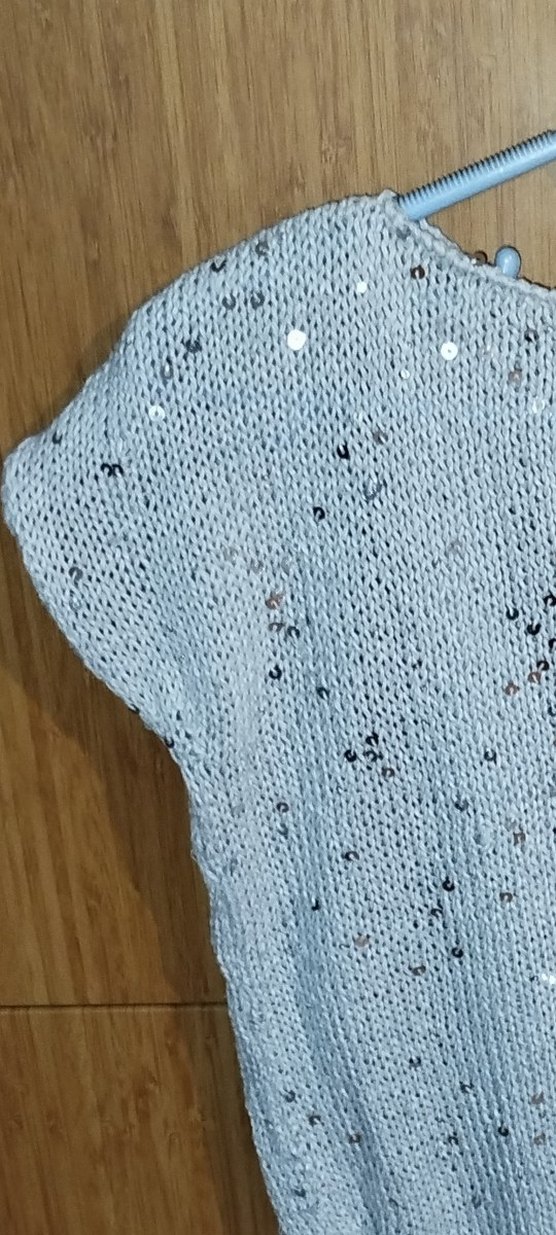 El Örgüsü Gri Kolsuz Triko Süveter - Görsel 2