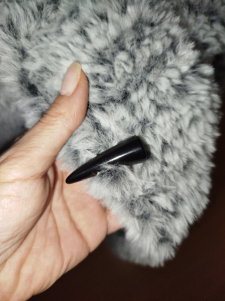 El Örgüsü Gri Peluş Kadın Kaban Midi Boy - Görsel 3