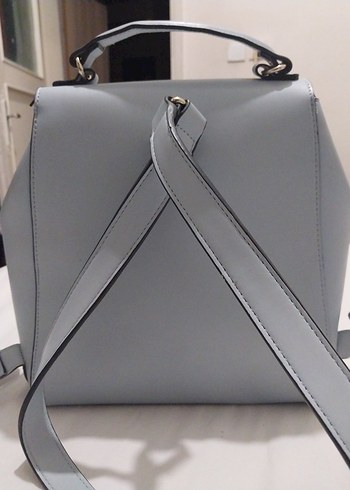 açık mavi Deri Kadın Sırt Çantası - Görsel 2