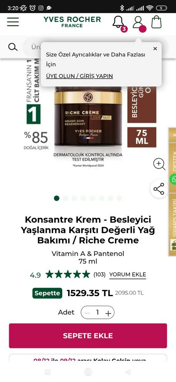 Yves Rocher Riche Gece Gündüz Kremi 75 ml - Görsel 5