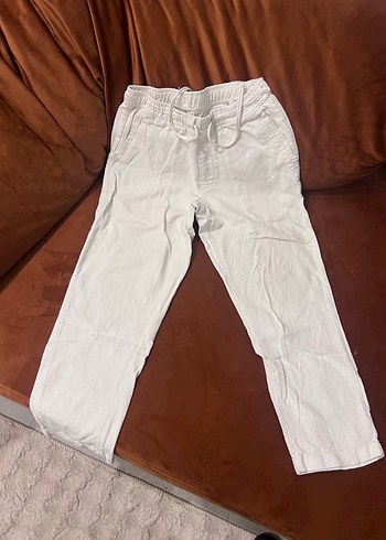 Zara Beyaz Rahat Pamuklu Pantolon
