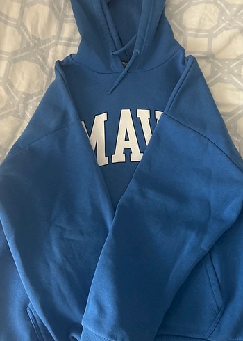 Mavi Kapüşonlu Erkek Sweatshirt - Görsel 2