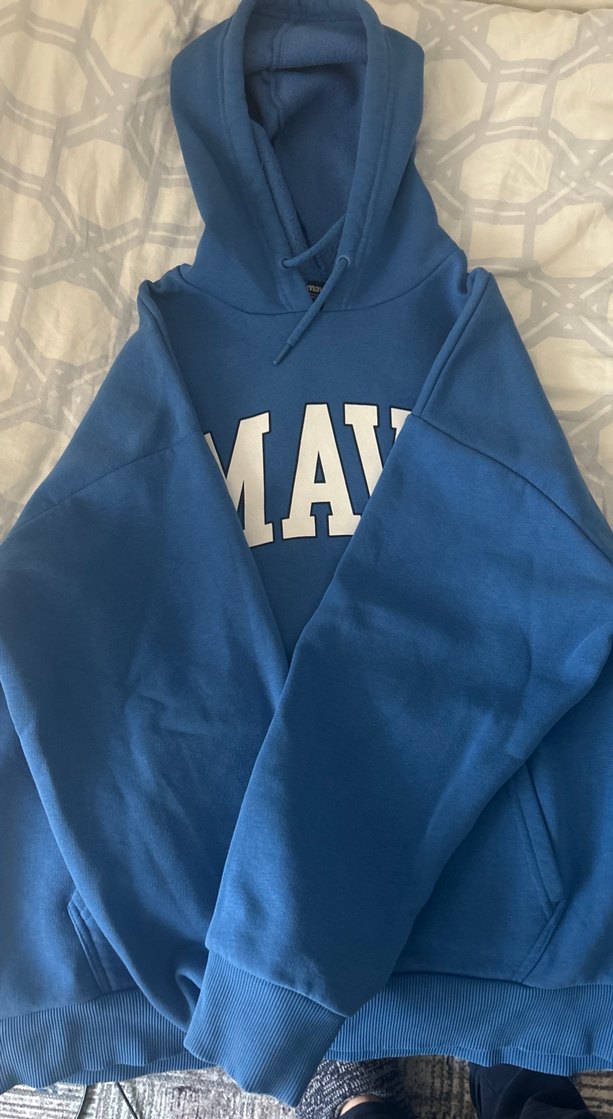 Mavi Kapüşonlu Erkek Sweatshirt - Görsel 2