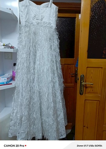 Beyaz Bohem Straplez Uzun Gelinlik - Görsel 2