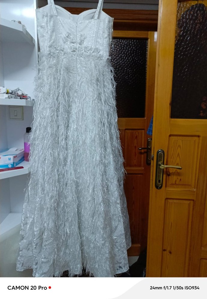 Beyaz Bohem Straplez Uzun Gelinlik - Görsel 2