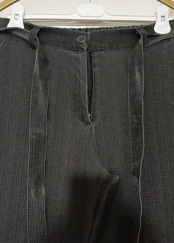 Gri Kadın Belden Bağlamalı Kot Pantolon - Görsel 2