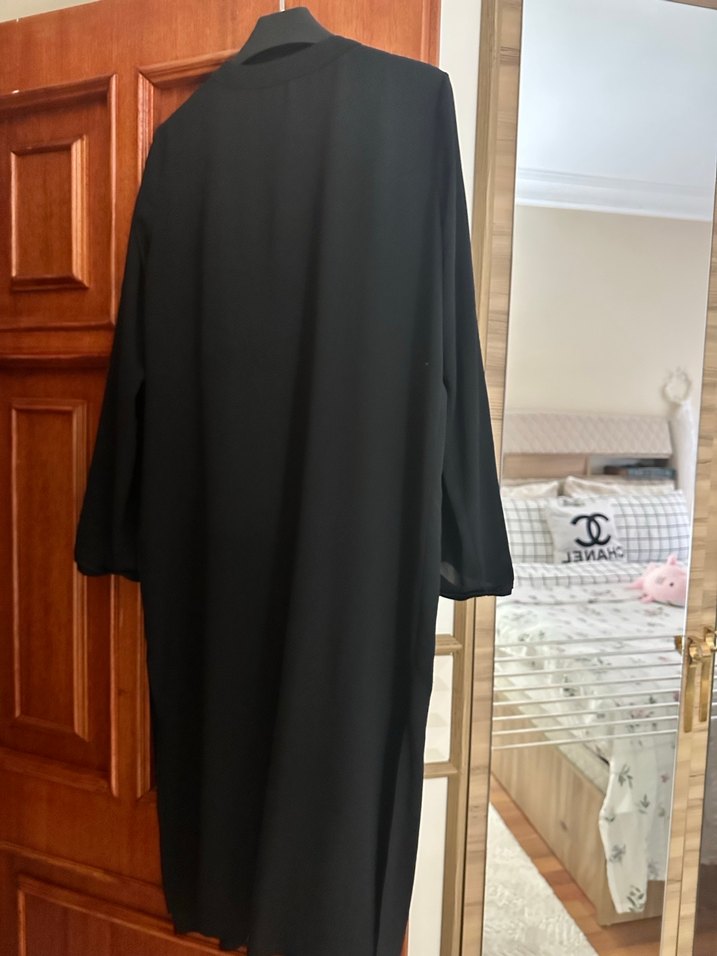 Kadın Siyah Uzun Kollu Uzun Boy Hırka - Görsel 2