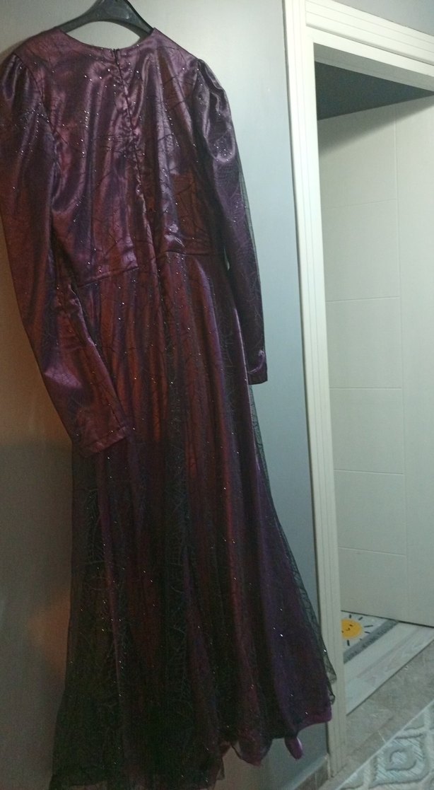 Uzun Mor Gotik Kadın Elbise - Görsel 2