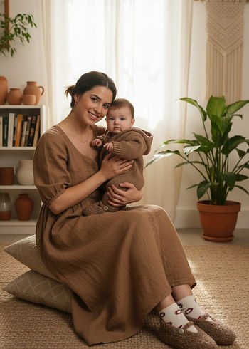 Anne bebek kombin pofuduk patik  - Görsel 2