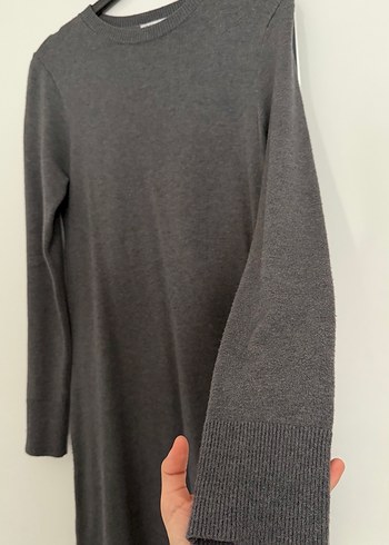 Gri Triko Elbise - Görsel 3