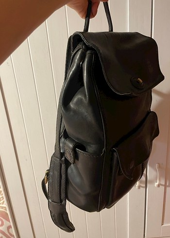 Gön El Yapımı Gerçek Deri Siyah Sırt Çantası - Görsel 4