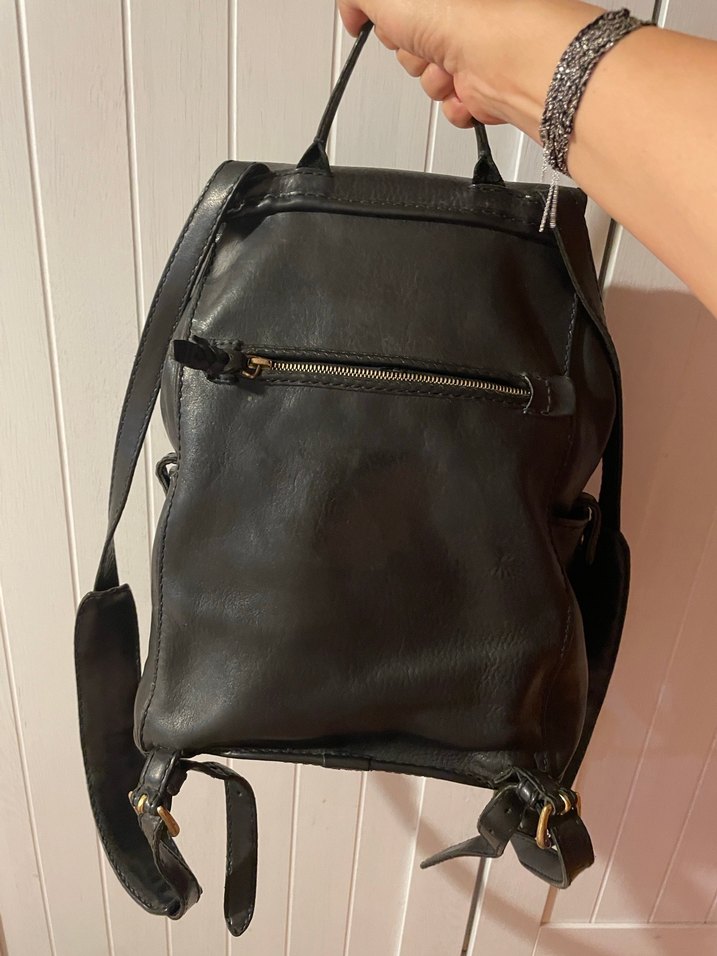 Gön El Yapımı Gerçek Deri Siyah Sırt Çantası - Görsel 3