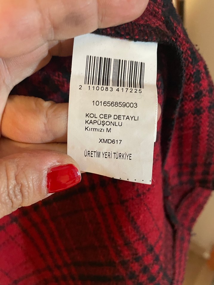 Academia Kırmızı Siyah Kapüşonlu Ceket - Görsel 5