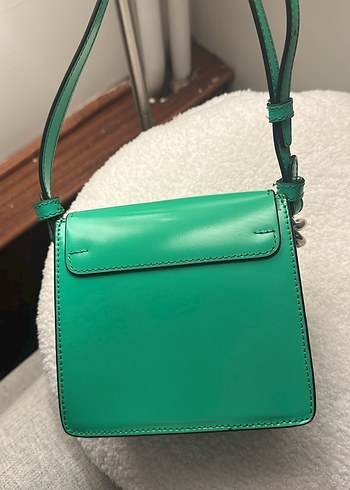 Academia Gerçek Deri  Zincir Detaylı Yeşil Çanta - Görsel 3