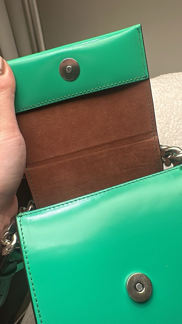 Academia Gerçek Deri  Zincir Detaylı Yeşil Çanta - Görsel 5