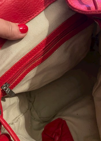 Matraş Gerçek Deri Kırımızı Sırt Çantası - Görsel 6