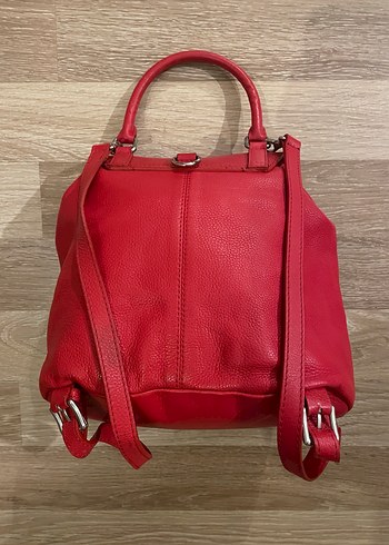 Matraş Gerçek Deri Kırımızı Sırt Çantası - Görsel 2