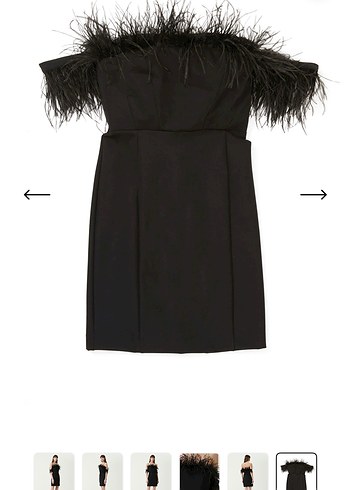 Academia Siyah Tüylü Mini Abiye Elbise - Görsel 6