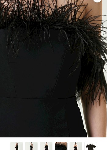 Academia Siyah Tüylü Mini Abiye Elbise - Görsel 4