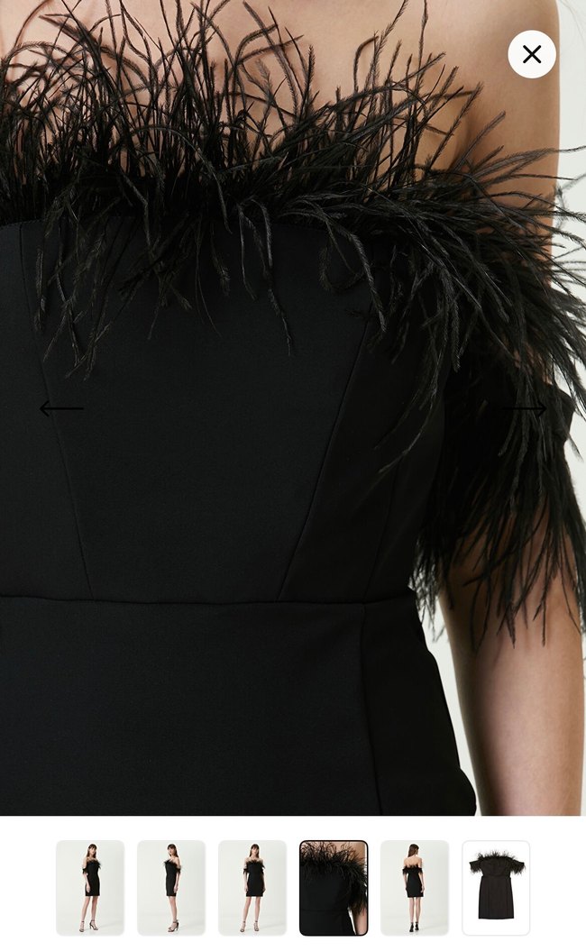 Academia Siyah Tüylü Mini Abiye Elbise - Görsel 4