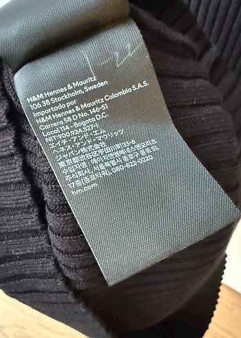 H&M bedene oturan siyah elbise - Görsel 6