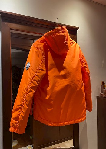 Neon Turuncu Kapüşonlu Erkek Mont - Görsel 2