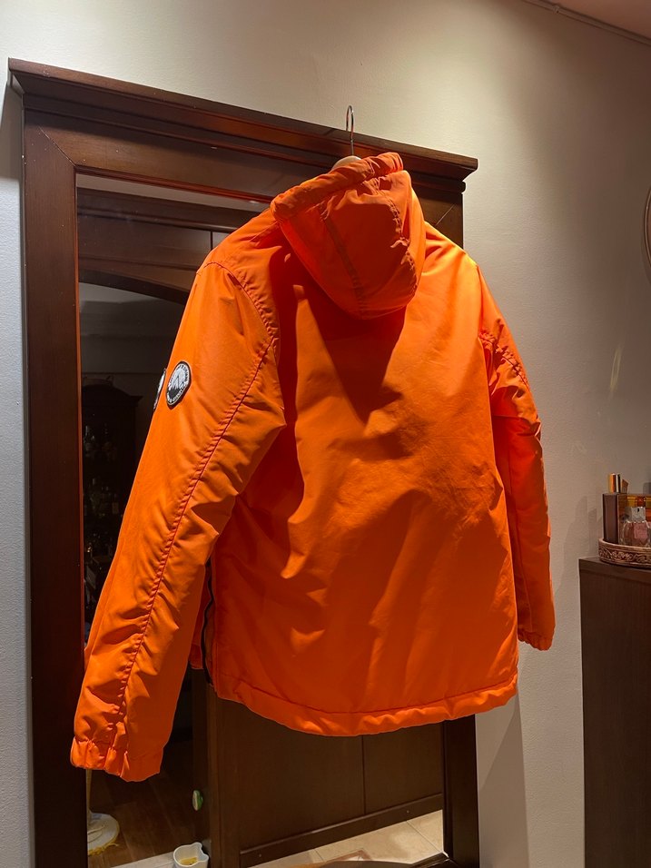 Neon Turuncu Kapüşonlu Erkek Mont - Görsel 2