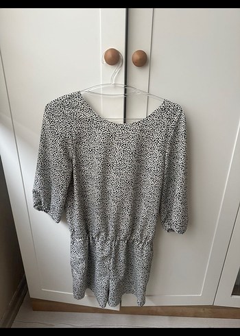 Zara Gri Yılan Desenli Kadın Mini Tulum