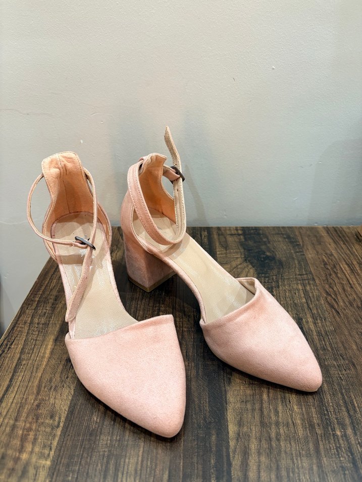 Pudra Rengi Süet Tokalı Stiletto Kadın Ayakkabı - Görsel 2