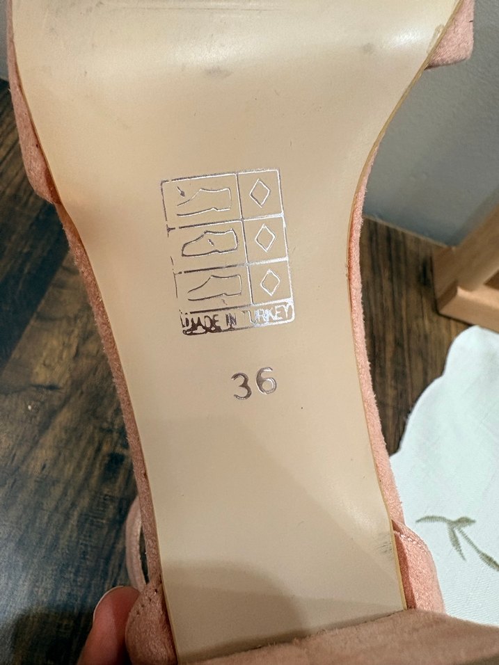 Pudra Rengi Süet Tokalı Stiletto Kadın Ayakkabı - Görsel 5