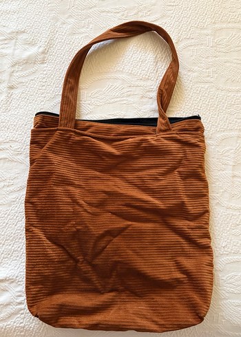 Kahverengi Kadın Süet Fermuarlı Çanta - Görsel 3