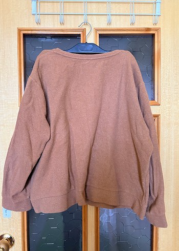 Kahverengi Kadın Yün Salaş Kazak - Görsel 2