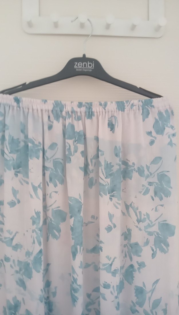 Mavi Bağlama Desenli Midi Hamile Etek - Görsel 2