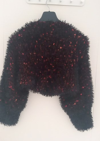 Bordo Kürklü Bolero - Görsel 5