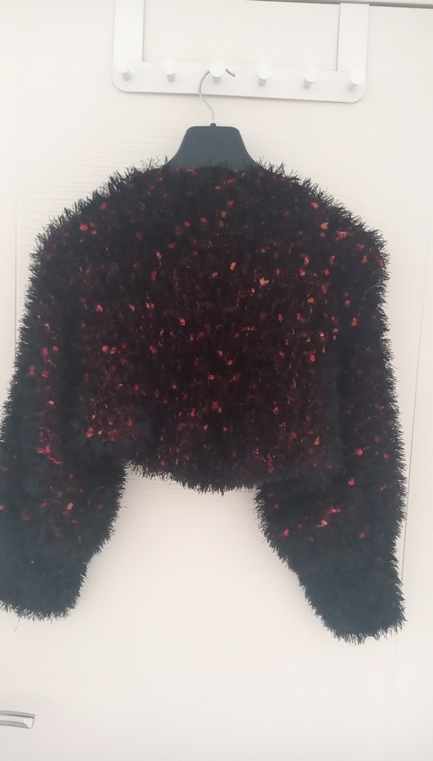 Bordo Kürklü  Bolero - Görsel 5