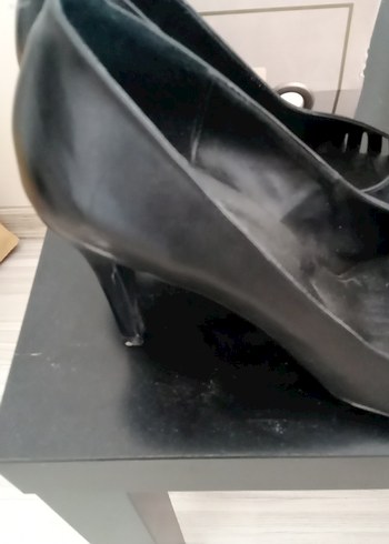 DERIMOD Siyah Plise Detaylı Platform Topuklu Kadın Ayakkabı - Görsel 4