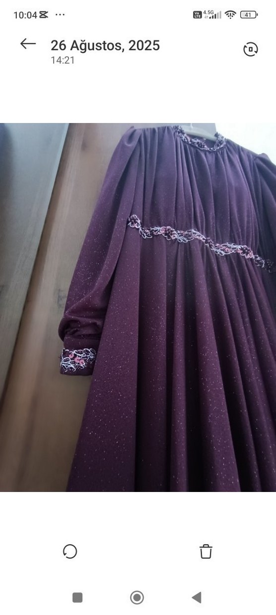 Bordo Drapeli Straplez Uzun Abiye Elbise yanında salı hediye - Görsel 2