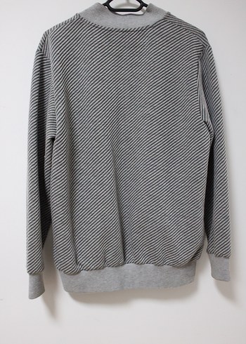 Lacoste Gri Çizgili Fermuarlı Erkek Sweatshirt - Görsel 2
