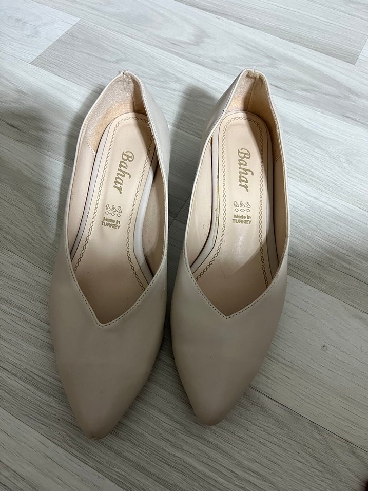 Bahar Beyaz Dolgu Topuk Kadın Stiletto - Görsel 2