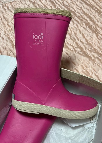 Igor Kız Çocuk Pembe Kauçuk Çizme Velcro - Görsel 2