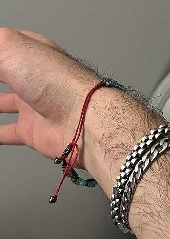 Gri Erkek Punk Tarzı Juju bileklik - Görsel 3