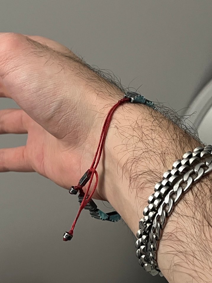 Gri Erkek Punk Tarzı Juju bileklik - Görsel 3