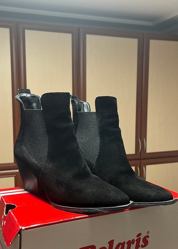 Siyah Süet Kovboy Bot - Görsel 2