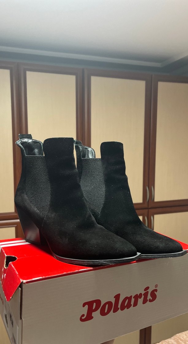 Siyah Süet Kovboy Bot - Görsel 2