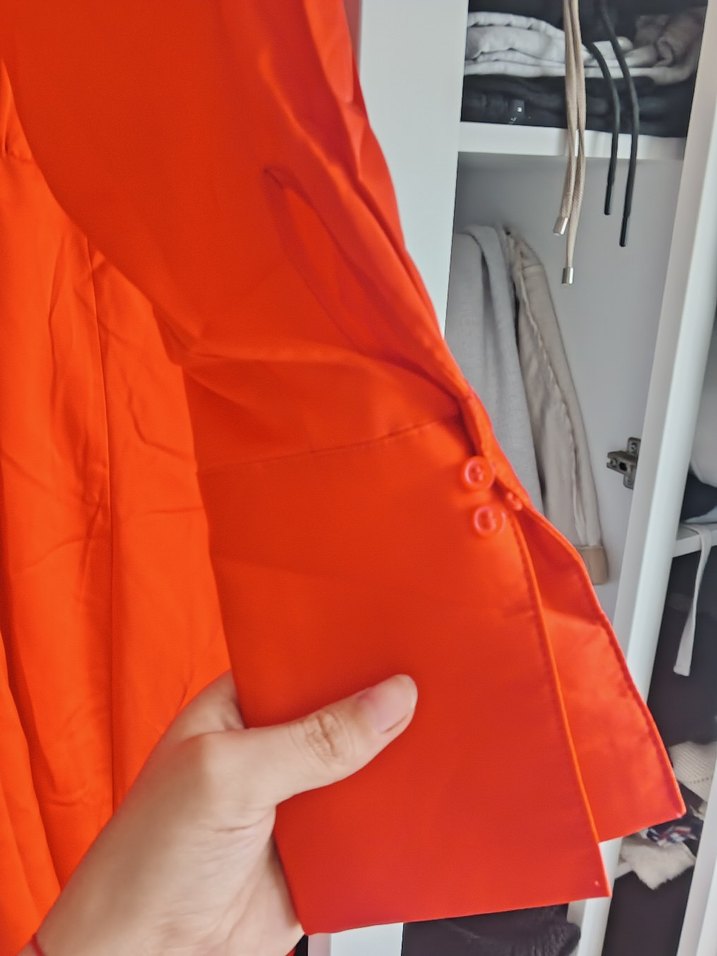 Parlak Kırmızı Midi Kadın Elbise - Görsel 4