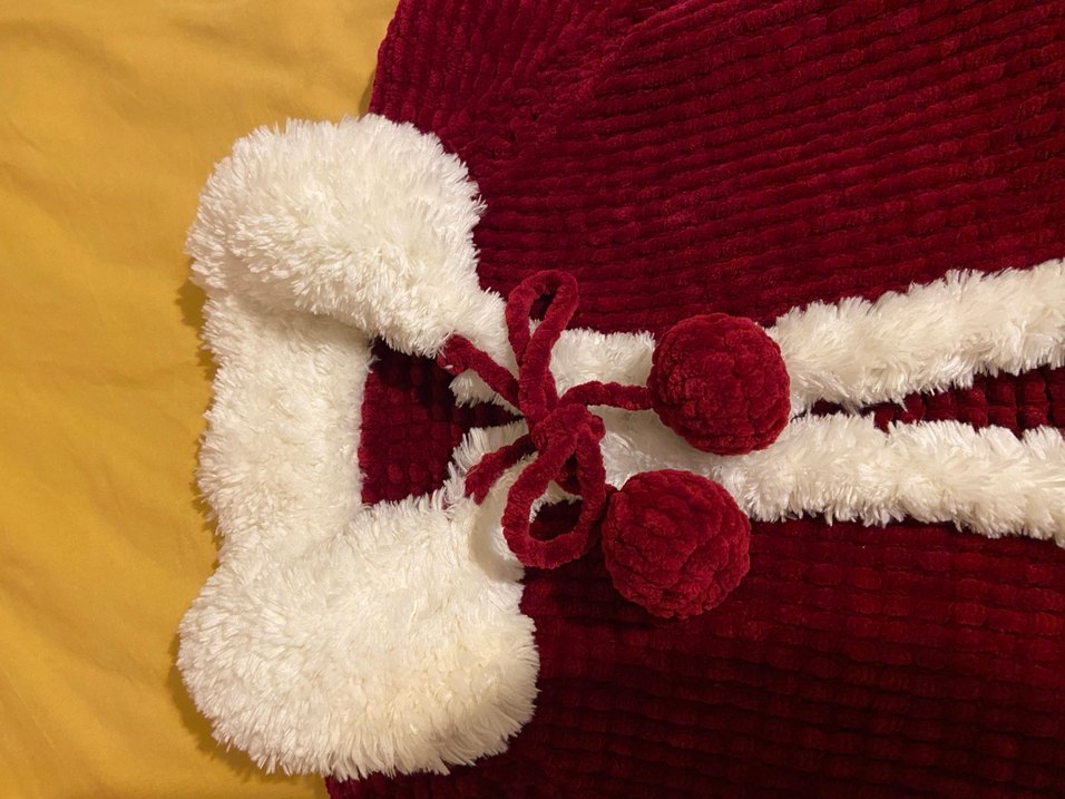 Bordo Kürklü Nakışlı Bebek mont - Görsel 5